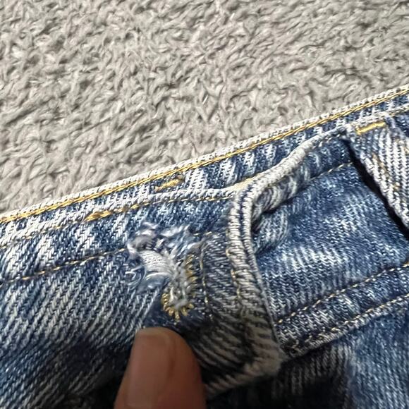 7 for All Mankind Jeans Womens 29 Modern Dojo Trousers Baggy Flare Leg Blue ** - Picture 8 of 12